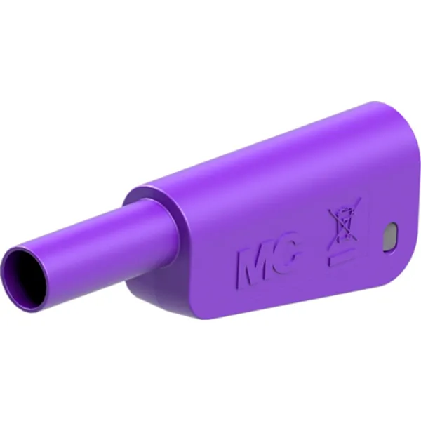 4 mm plug, solder connection, 2.5 mm², CAT II, CAT III, purple, 66.2023-26 image 1