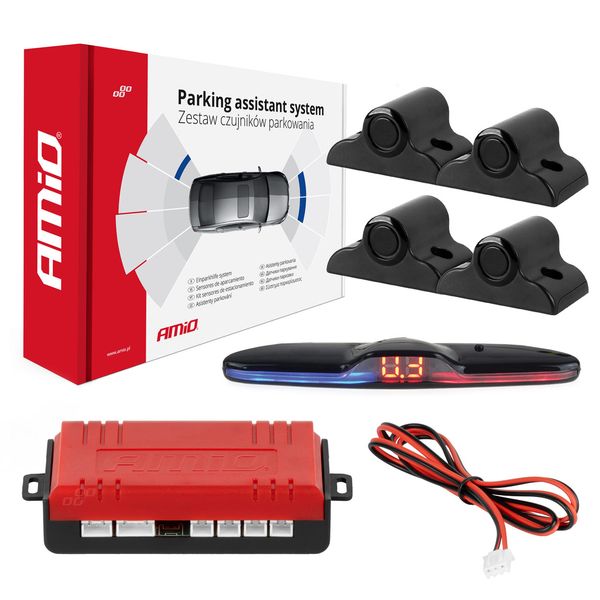 Parking assistant system MAX LED 4 sensor black 19mm TRUCK image 1