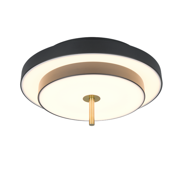 Keaton LED ceiling lamp 40 cm matt black/brass image 1
