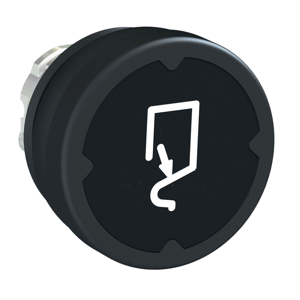 pushbutton head for harsh environment - black - with marking-legend rotated 90° image 1