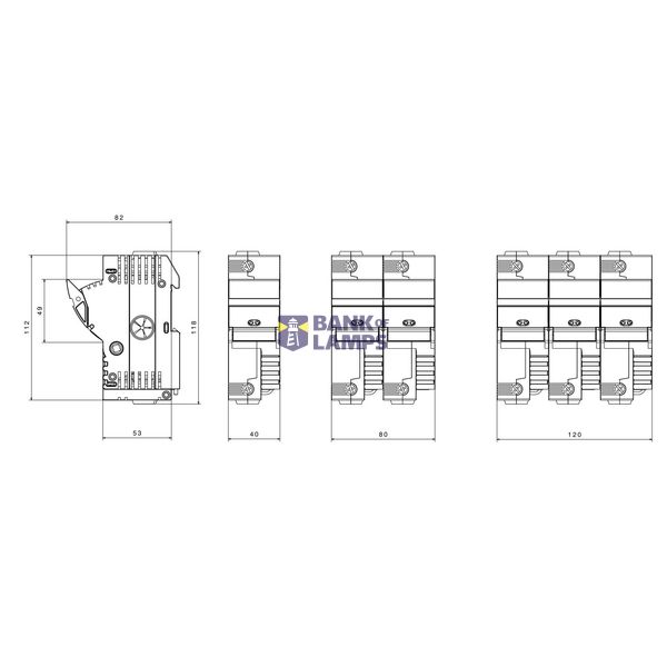 Holder for cylindrical fuses 1pole, box terminal 50mmý image 2