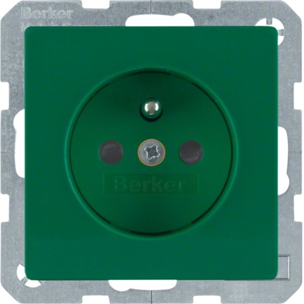 Front 2P+PE socket, Q.1/Q.3 green, velvet image 1