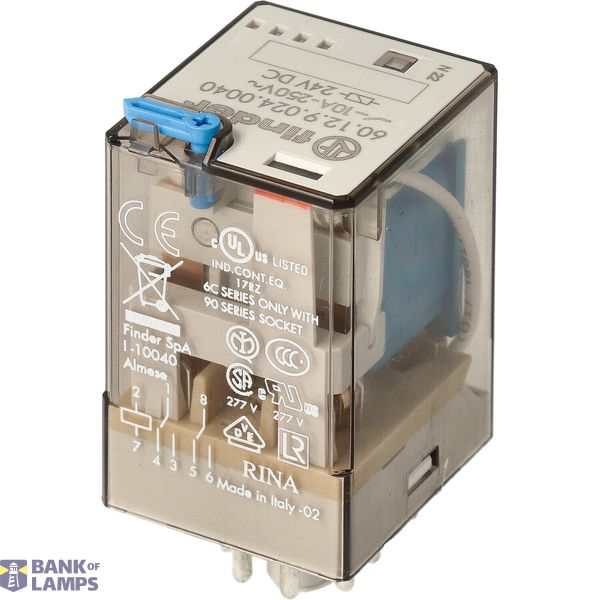 Rel. 2CO 6A/12VDC/Agni/Bifurcated contacts/Test button/Mech.ind (60.12.9.012.0240) image 2