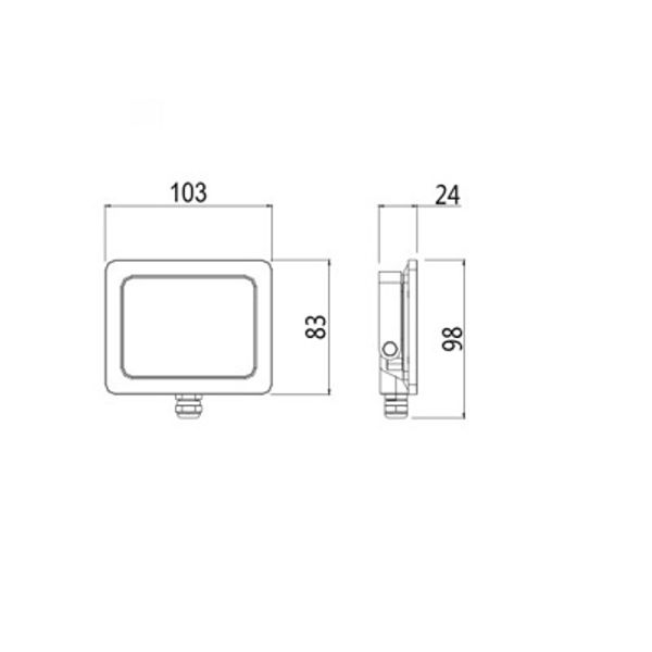 LED Floodlight Slim 10W 3000K image 2