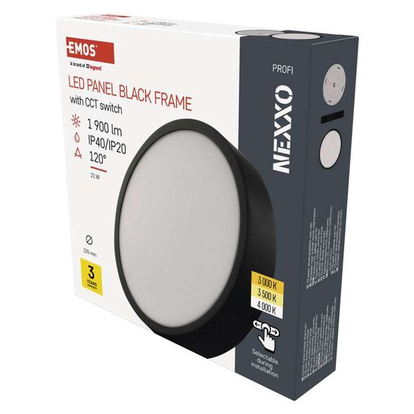 LED surface luminaire NEXXO, round, black, 21W, with change CCT image 1