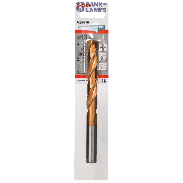 Metal drill bits HSS-TiN, DIN 338 13 x 101 x 151 mm 1 pcs. image 2