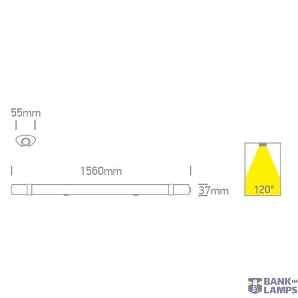 IP65 LED 45W DL 1560mm 100-240V image 2