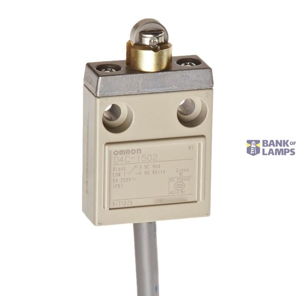 Compact enclosed limit switch, roller plunger, 5 A 250 VAC, 4 A 30 VDC D4CN1502M image 2