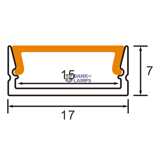 Aluminium Profile with PC Cover 3m U-Type Black image 1