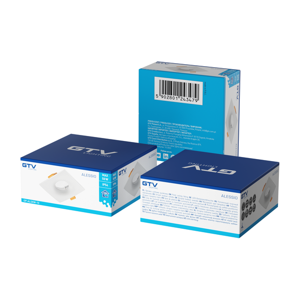 Spot luminaire housing ALESSIO, IP54, square, white image 2