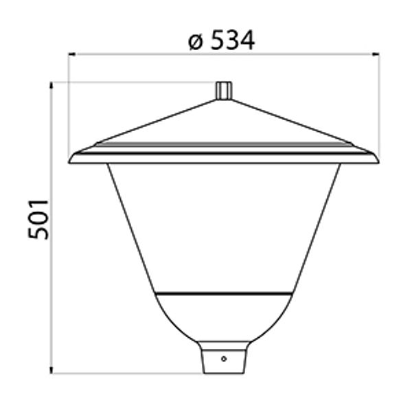 Pole mount. luminaire TO500LEDHH LED 38W/840 AC GREY image 3