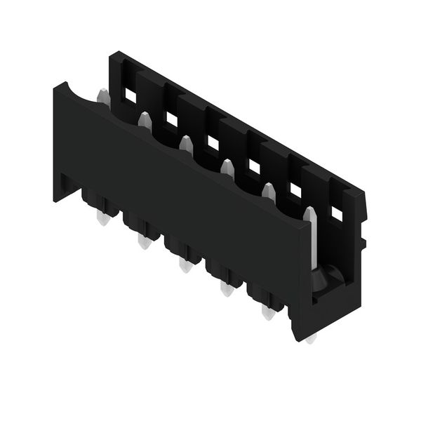 PCB plug-in connector, male header, open side, THT solder connection, 5.08 mm, Number of poles: 6, 180°, Solder pin length (l): 3.2 mm, tinned, black, Box image 2