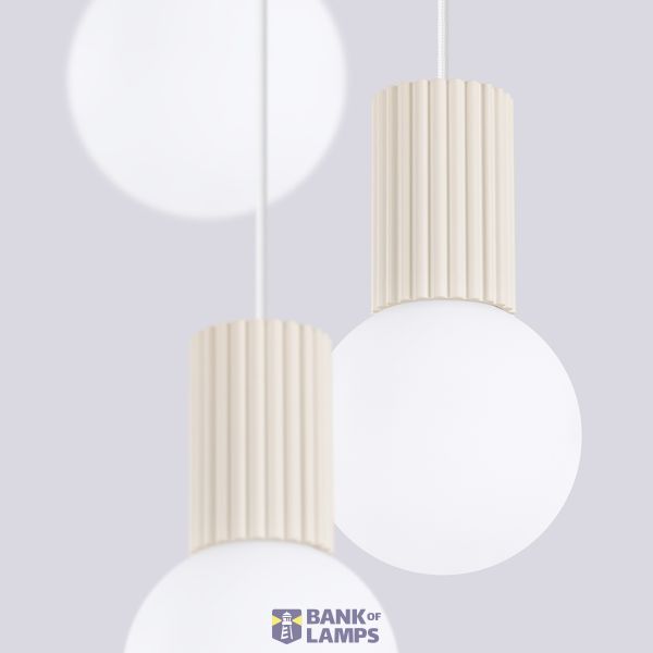 Pendant lamp HALO 3P beige image 9