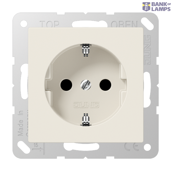 SCHUKO socket, 16 A 250 V ~, integrated increased contact protection, SAFETY+, antibacterial duroplast, AS series, white image 1