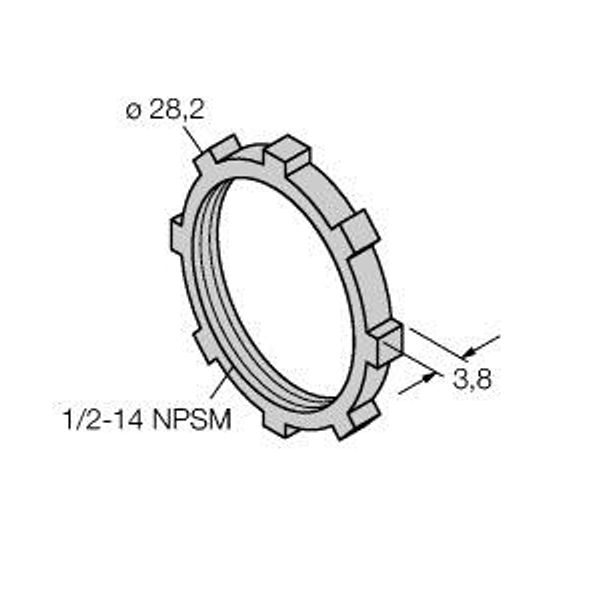 Accessories for Fieldbus Systems 1/2'' Counter Nut for NPT Thread   LN1/2-14NPT/10 image 1