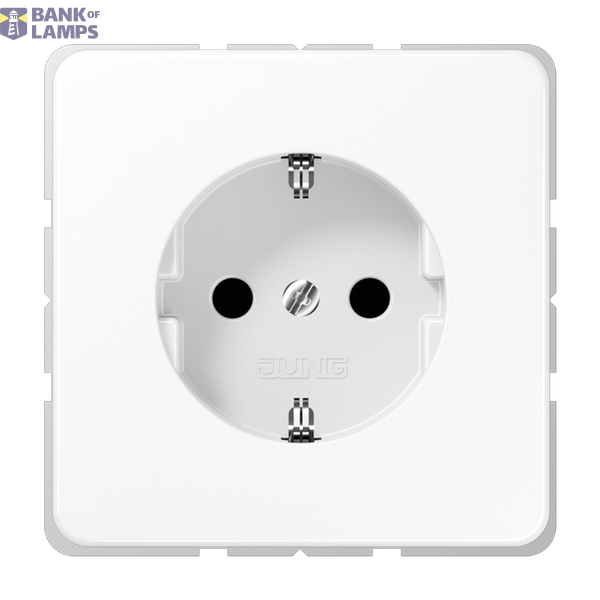 SCHUKO socket, 16 A 250 V ~, screw terminals, duroplast, CD series, alpine white image 1