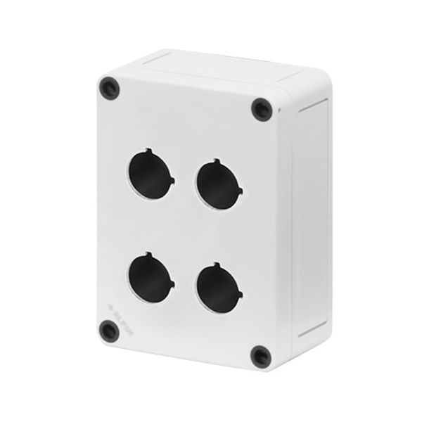 Polystyrene push-button enclosure 94x130x57, 4 holes Ø 22 image 1