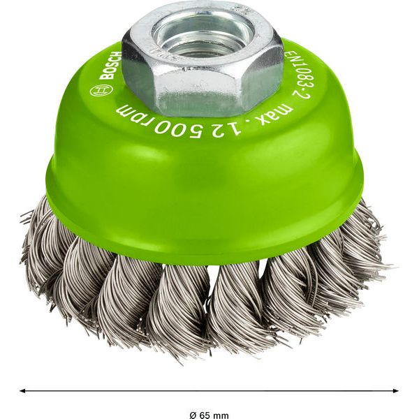 Cup Brush Knotted 65 Stainless image 2