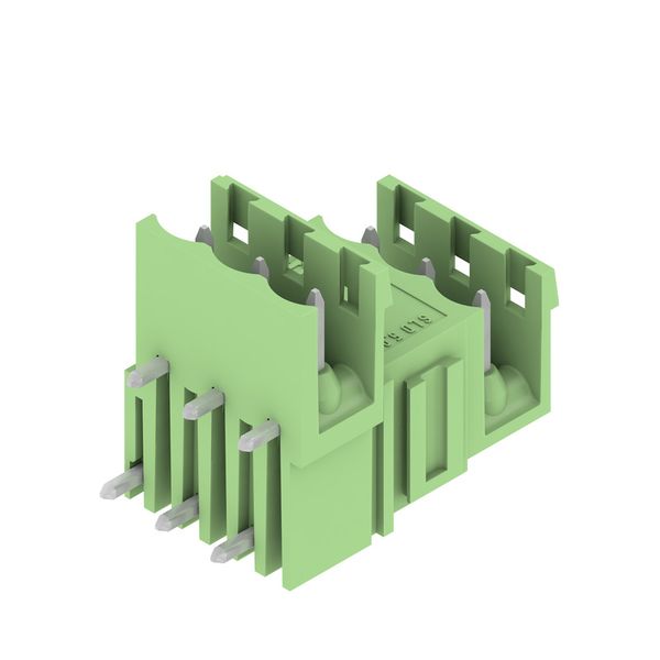 PCB plug-in connector, male header, open side, THT solder connection, 5.08 mm, Number of poles: 6, 90°, Solder pin length (l): 3.2 mm, tinned, Pale green, Box image 3