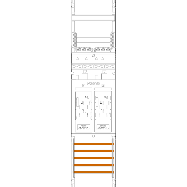 Meter panel E16-10-10L, 1-field, H=1050mm, 2-eHZ, short and long cables (E16-10-10L) image 1