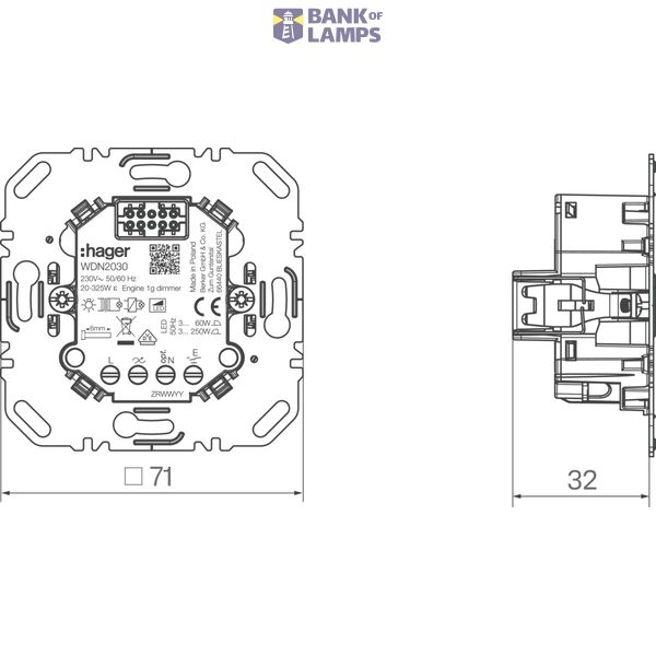 Universal dimmer module, 1-gang, A.x/C.x image 2