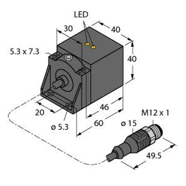 Inductive Sensor With WeldGuard™ Coating   BI20U-CA40-AP6X2-0.2-RS4/S1590/XOR image 1