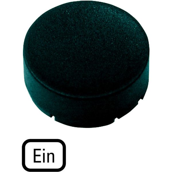 M22-XDH-S-D6 Button plate, raised black, ON image 2