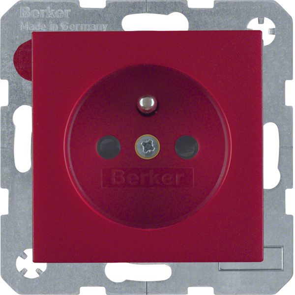 Soc. out. earthing pin, enhncd contact prot., S.1/B.3/B.7, red matt image 1