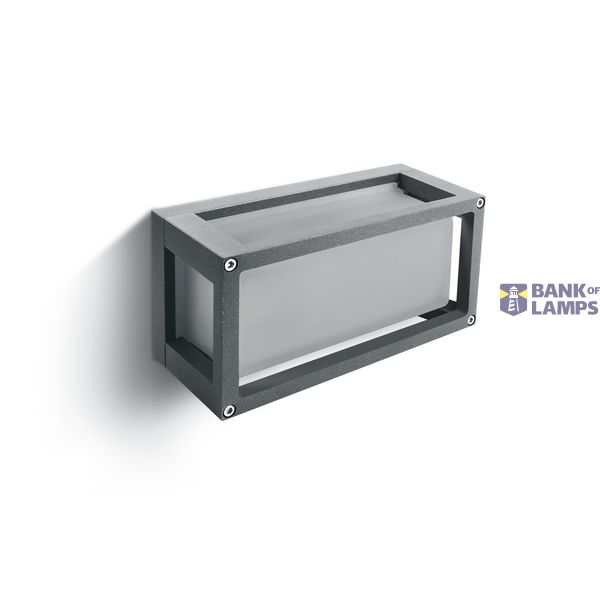GREY E27 12W WALL LIGHT IP54 image 1