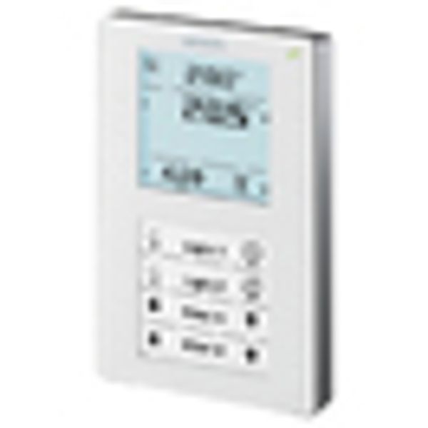 QMX3.P37 - Room operator unit KNX with temperature sensor, segmented backlit display, configurable touchkeys, LED display, white image 3