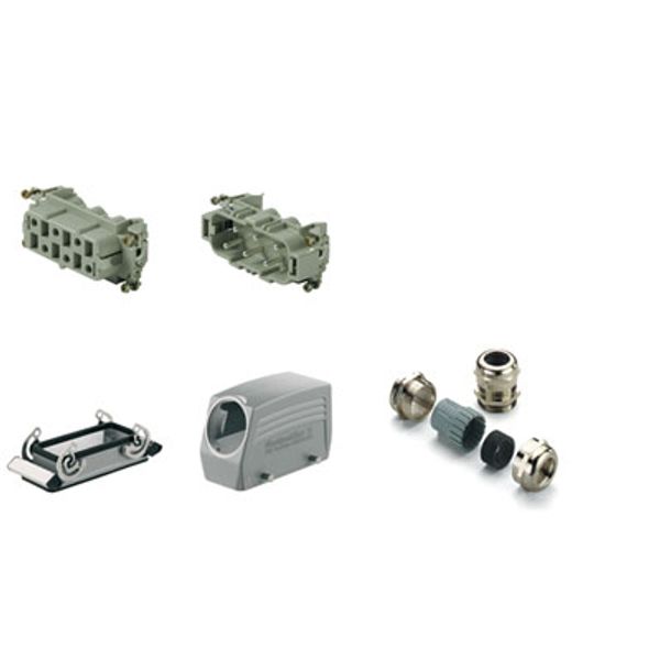 RockStar® HDC kits-Heavy-duty connectors, Kit, HSB, Size: 6, Poles: 6, Screw connection, 400 V, 35 A, diecast aluminium, PG 21 image 1