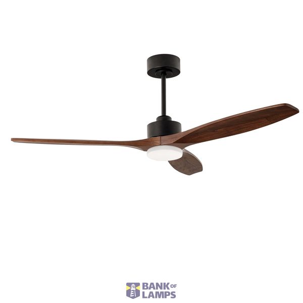 Fan Stem Evo ø1220mm Black with Dark Wood Blades Madera Oscura LED 2875 SW 3000-4000-5000K ON-OFF image 1