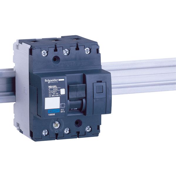 Miniature circuit-breaker, Acti9 NG125L, 3P, 20 A, B curve, 50 kA (IEC 60947-2) image 1