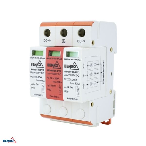 SURGE PROTECTOR 3P DC 1000V CLASS T2 GDT SCHELINGER image 1