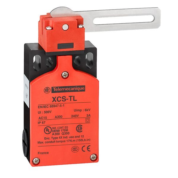Safety switch XCSTL - straight lever - to right or to left - 1NC+2NO -Pg11 image 1