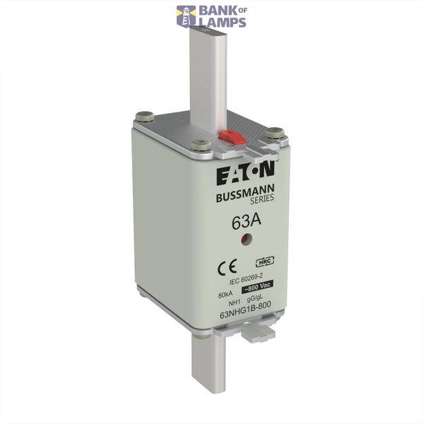 Fuse-link, LV, 63 A, 800 V AC, NH1, Class gG/gL image 1