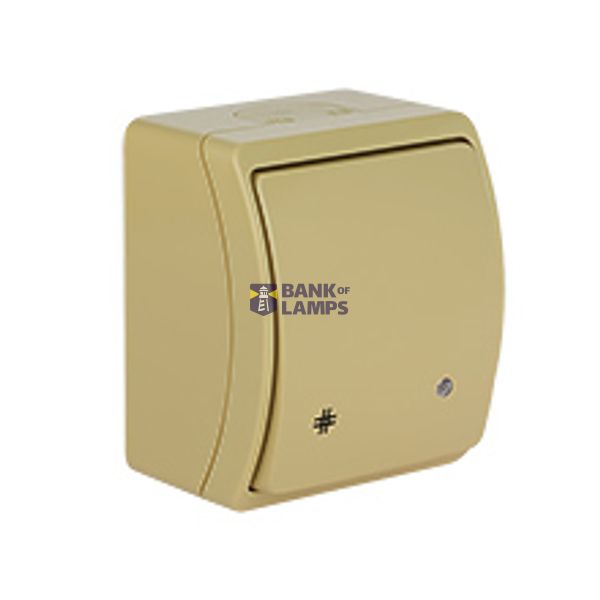 VW-4L Koala Intermediate Switch with illumination surface mounted IP44 beige VW 154-54 image 1