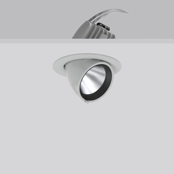 GOLAS mini, 29 W, 3800 lm, 940, silver, on/off Recessed projectors, D  image 1
