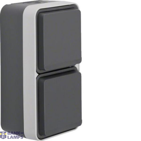 Socket outlet, SCHUKO 2f, recessed, folding, W.1 grey image 1