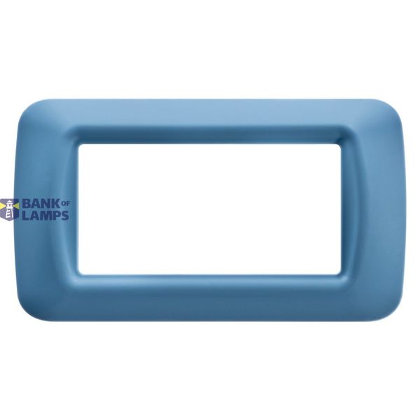 TOP SYSTEM PLATE - IN TECHNOPOLYMER GLOSS FINISHING - 4 GANG - SKY BLUE - SYSTEM image 3