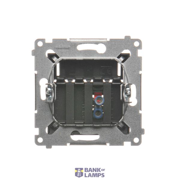 Double socket outlet with eaerthing and shutters - for Nature frames, (module), 16A, 250V, Screw, white image 1