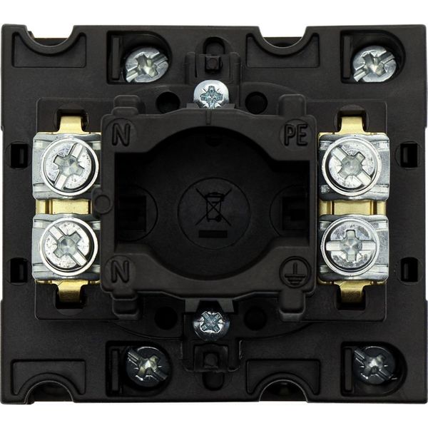 T3-4-15682/EA/SVB-SW Main switch, T3, 32 A, flush mounting, 4 contact unit(s), 6 pole, 1 N/O, 1 N/C, STOP function, With black rotary handle and locking ring, Lockable in image 13