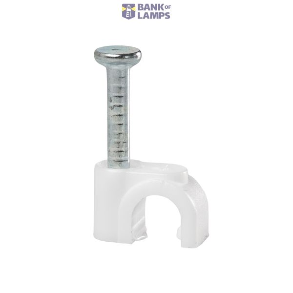 FLOP-4 Cable holder with nail FLOP-4, round cable ⌀4mm, white, nail: 2x17mm image 1
