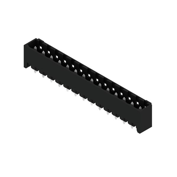PCB plug-in connector, male header, closed side, THT/THR solder connection, 5.08 mm, Number of poles: 14, 180°, Solder pin length (l): 3.2 mm, tinned, black, Box image 2