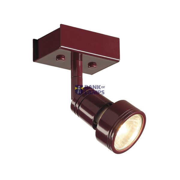 PURI 1 ceiling luminaire, 1xGU10 max.50W with Decoring, ruby image 1
