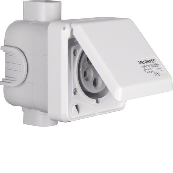 CEE soc. out. 5pole flush-mtd hinged cover 16 A, connecting system, p. image 1