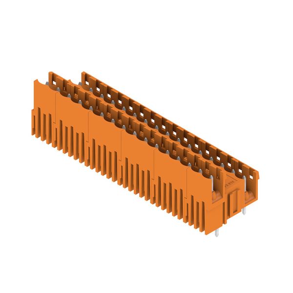 PCB plug-in connector, male header, open side, THT solder connection, 5.08 mm, Number of poles: 32, 180°, Solder pin length (l): 4.5 mm, tinned, orange, Box image 2