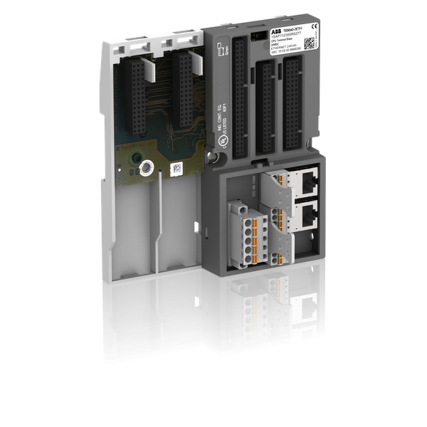 Terminal base. For AC500 V3. 2 slots for communication module. 2 Ethernet interfaces. 1 serial interface. 1 CAN interface (TB5620-2ETH) image 1