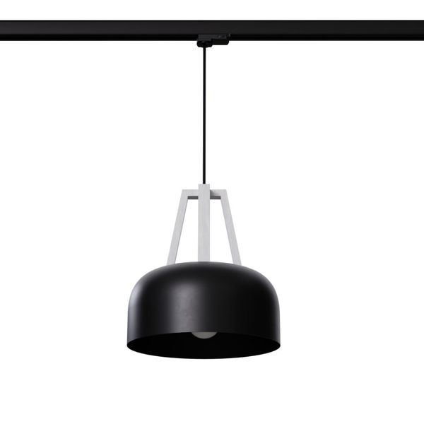 HANGING LAMP 3 PHASE CASCO BLACK/WHITE E27 image 1