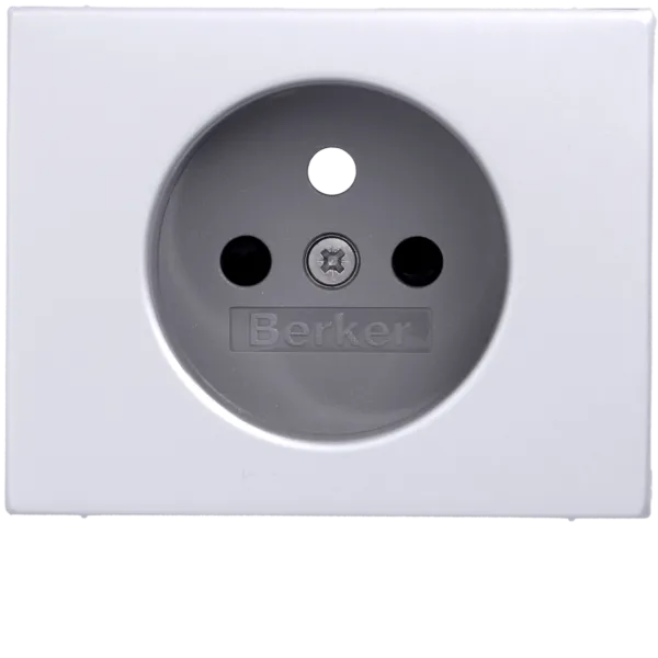 Central part for socket with earthing pin with touch protection, Berker K.5, Alu image 1